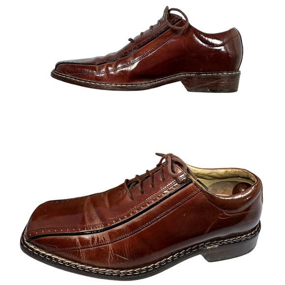 Stacy Adams ComfortFlex Leather Oxfords Mens 12M Moc Toe Dress Shoe Brazil Comfy main image 2